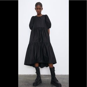 ZARA Asymmetric Poplin Dress NEW